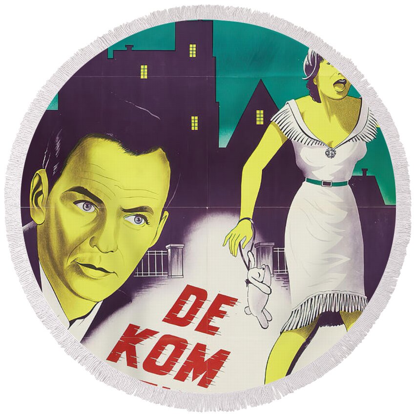 Some Round Beach Towel featuring the mixed media ''Some Came Running'', 1958 by Movie World Posters