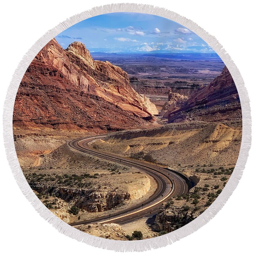 Photograph Round Beach Towel featuring the photograph Southwestern Utah by John A Rodriguez