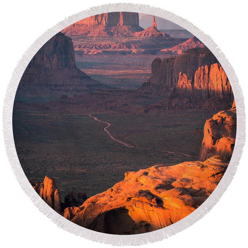 Buttes Round Beach Towel featuring the photograph Spires and Mesas by Peter Boehringer