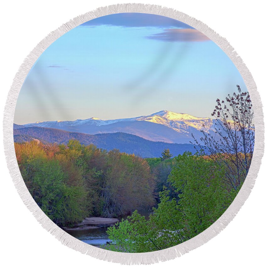 Mt Washington Nh Round Beach Towel featuring the photograph Spring in The White Mountains by John Rowe