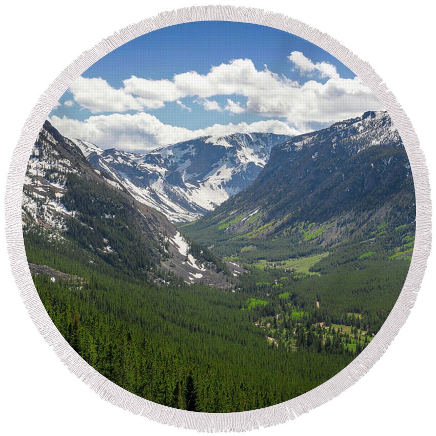 Beartooth Mountain Landscape Light Round Beach Towel featuring the photograph Spring Morning In The Beartooth Mountains by Dan Sproul