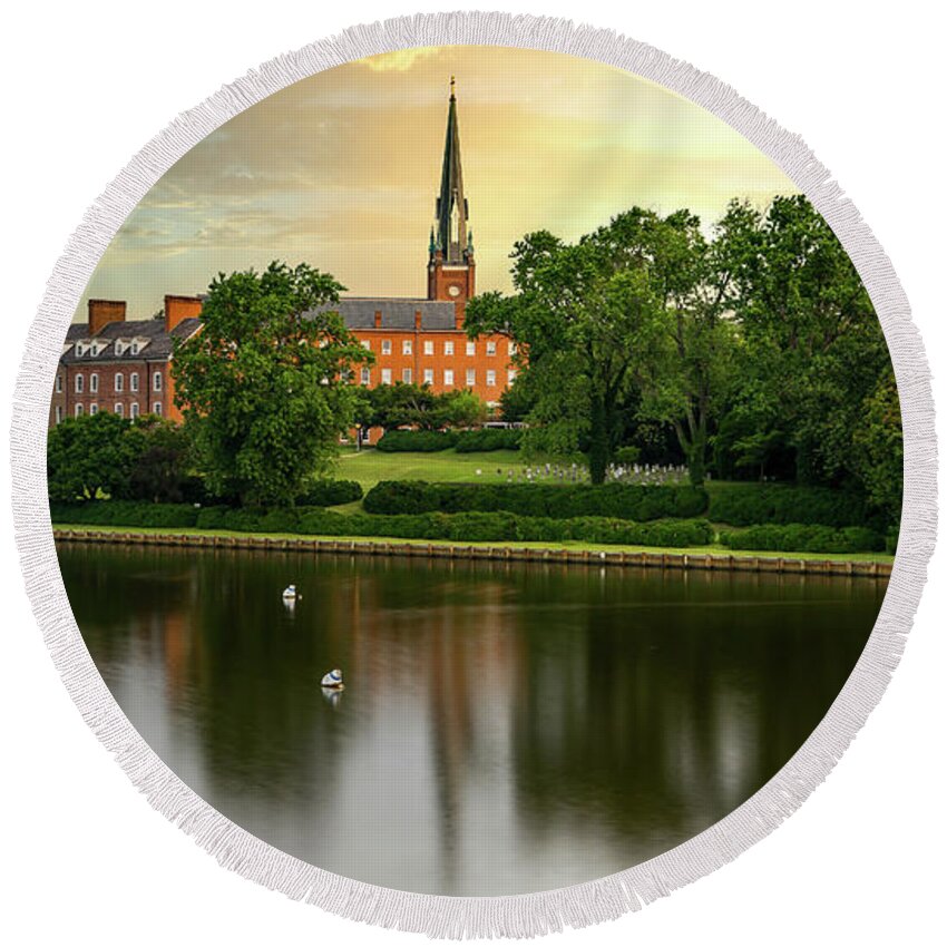 St. Mary's Round Beach Towel featuring the photograph St Mary's by Walt Baker