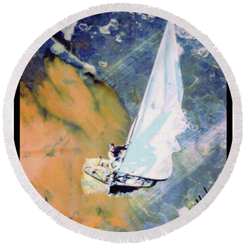  Round Beach Towel featuring the painting Stargaze by Jimmy Williams