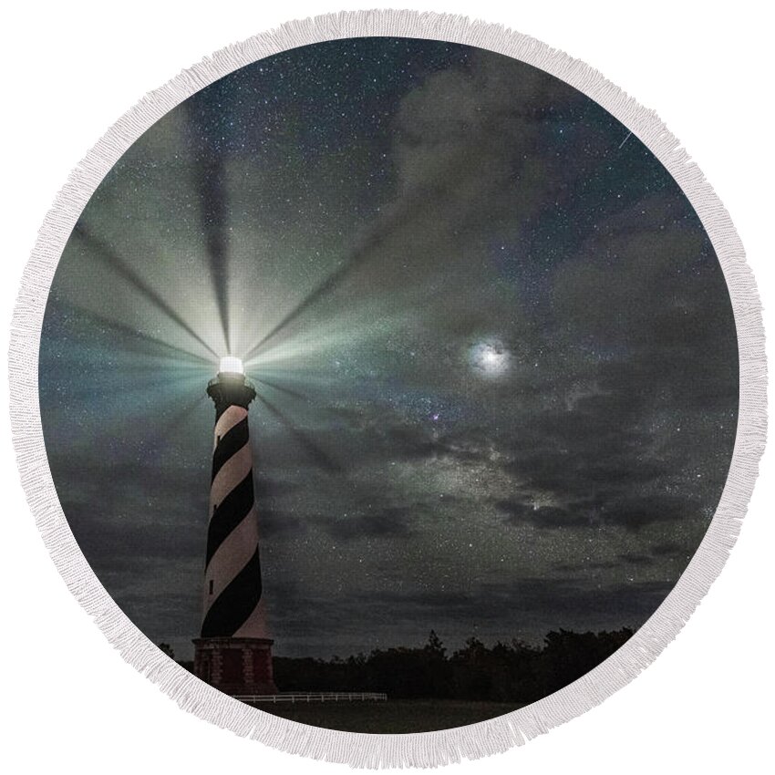 Cape Hatteras Round Beach Towel featuring the photograph Stars and stripes by Robert Miller