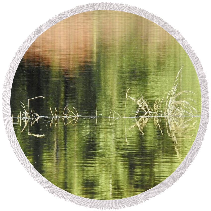 Water Round Beach Towel featuring the photograph Stillness by Nicola Finch