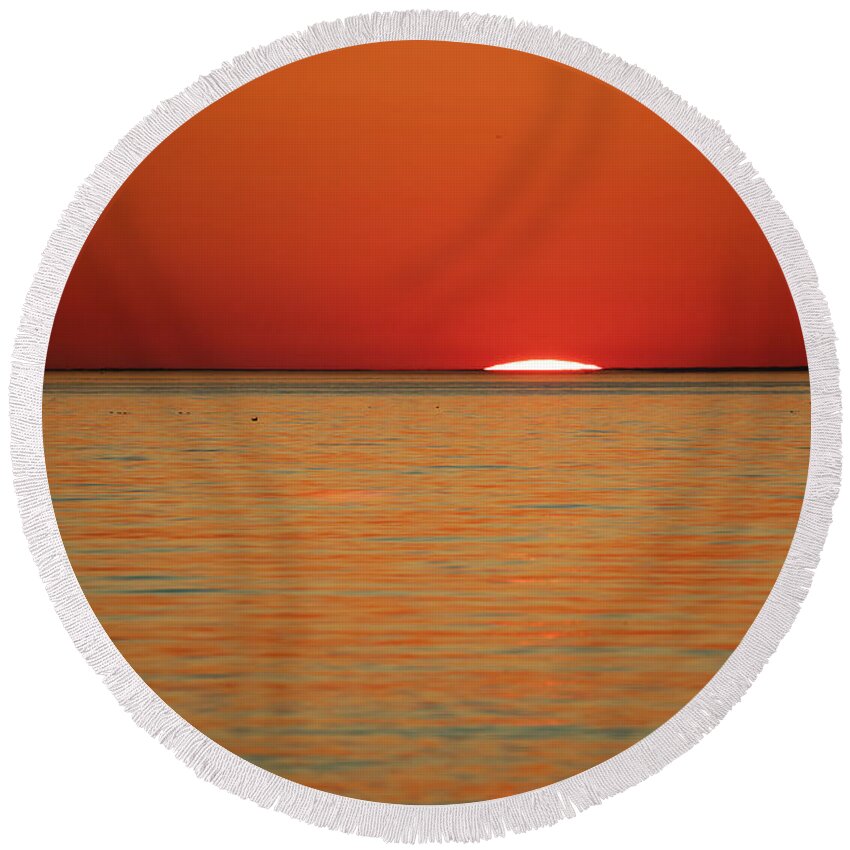 Old Silver Beach Round Beach Towel featuring the photograph Stunning End of the Day by Denise Kopko