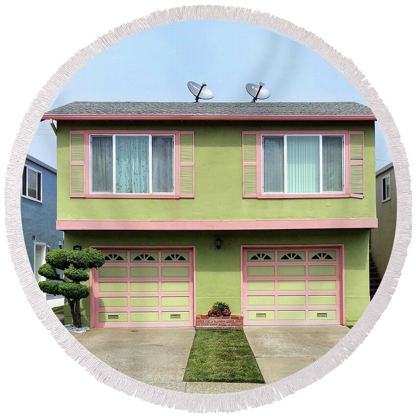  Round Beach Towel featuring the photograph Suburban Pastel by Julie Gebhardt