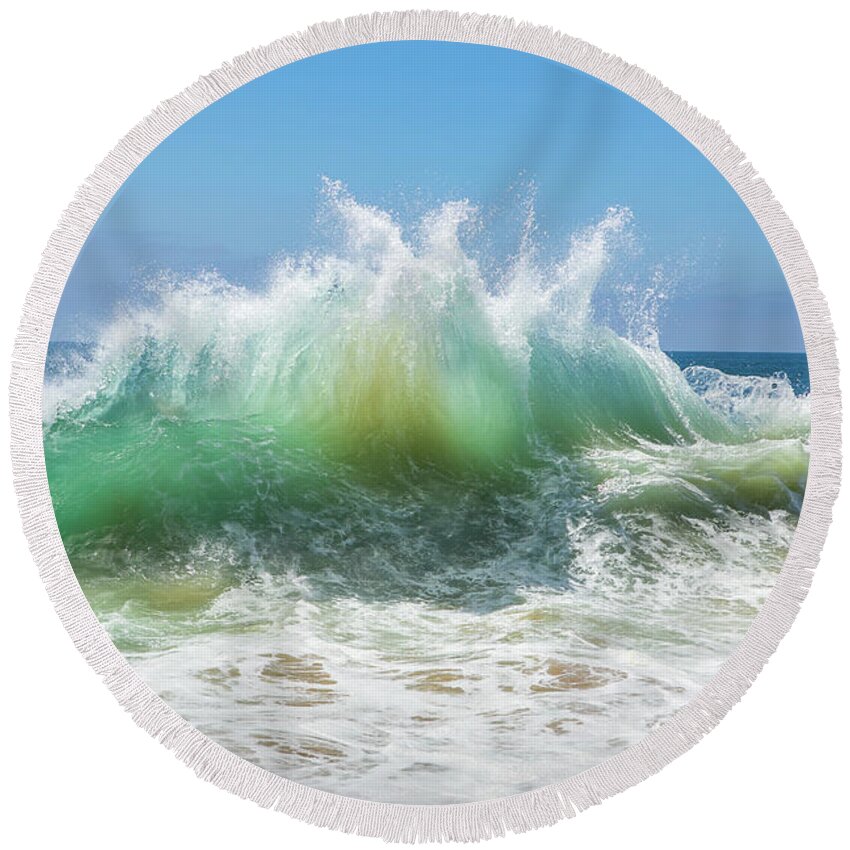 Wave Round Beach Towel featuring the photograph Summertime2 by Duncan Selby