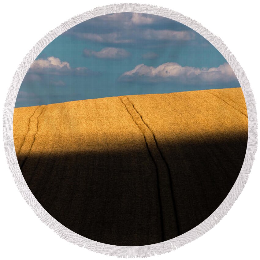 Bulgaria Round Beach Towel featuring the photograph Sun Hit the Land by Evgeni Dinev