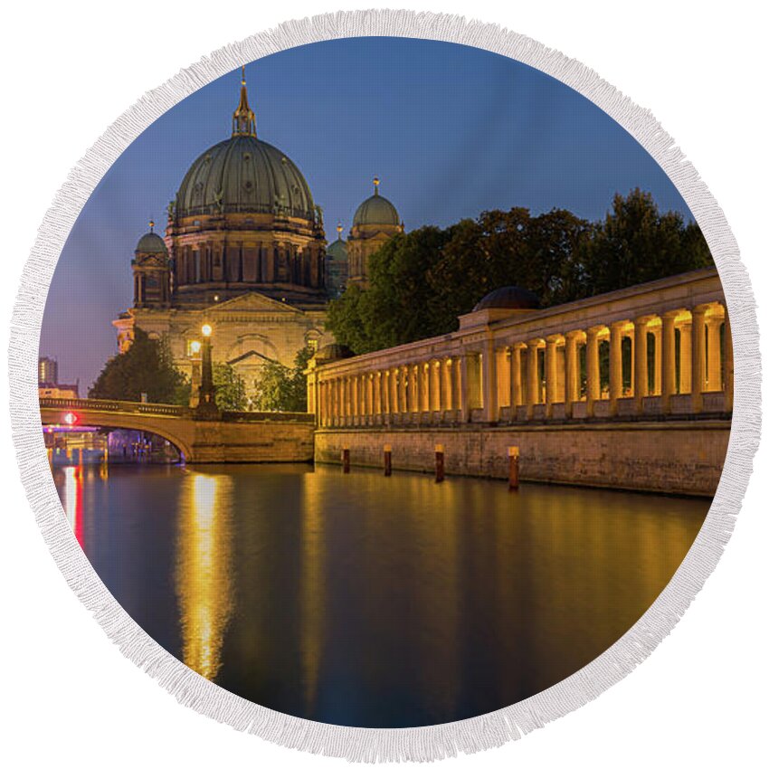 Berlin Cathedral Round Beach Towel featuring the photograph Sunrise at the Berlin Cathedral by Henk Meijer Photography