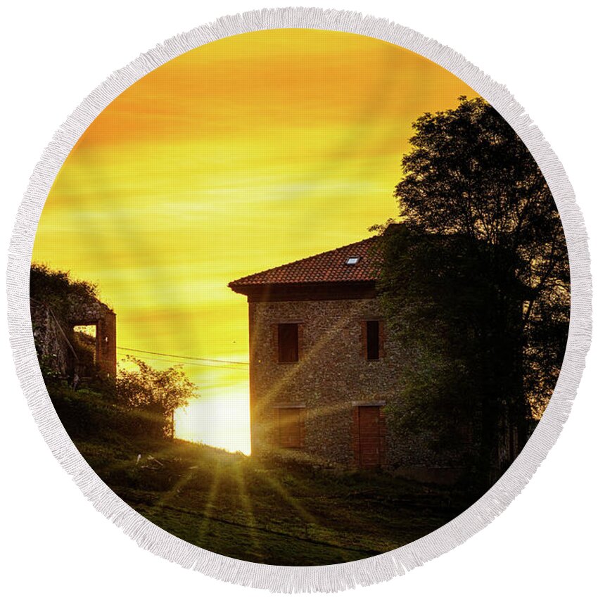 Northern Spain Round Beach Towel featuring the photograph Sunrise In Asturias by Chris Lord