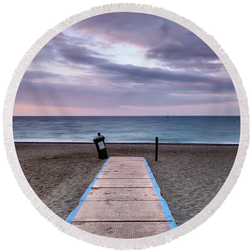 Way Round Beach Towel featuring the photograph Sunrise.. Mystical beaches. Mediterranean. XVIII by Guido Montanes Castillo