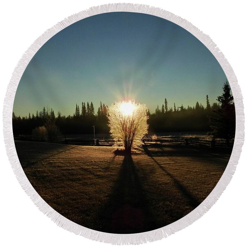 Sunrise Round Beach Towel featuring the photograph Sunrise by Nicola Finch
