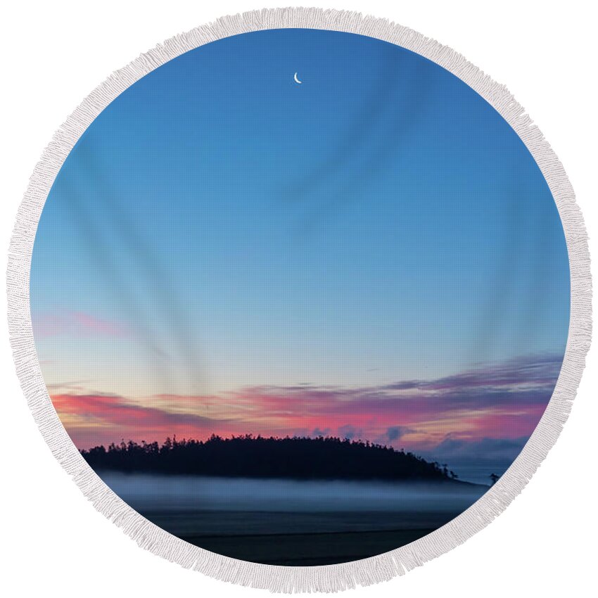  Night Round Beach Towel featuring the photograph Sunrise on Ebey's Praire by Leslie Struxness