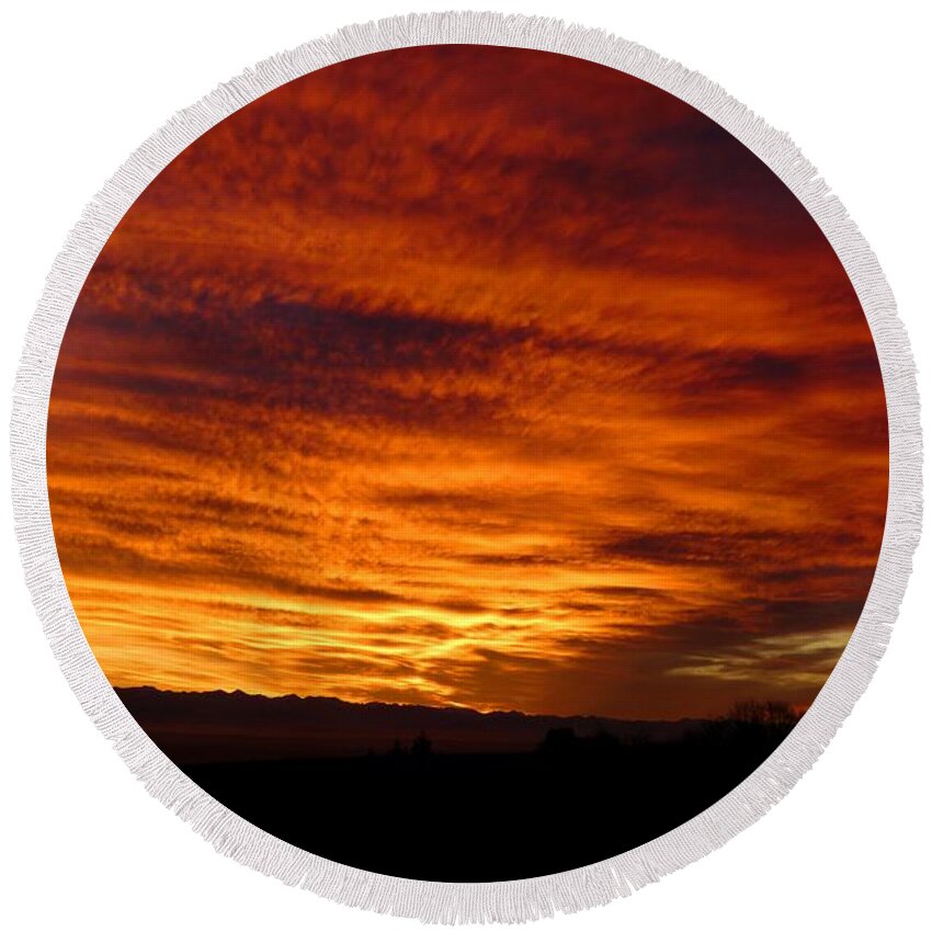 #imagelys #all_imagelys #imagelysstudio #imagelyspicturelab #imagelyspicturestyles #topazlabs Round Beach Towel featuring the photograph Sunset 12 by Jean Bernard Roussilhe