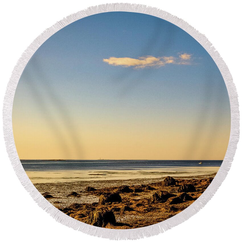 Acadia Round Beach Towel featuring the photograph Sunset - Acadia National Park by Amelia Pearn