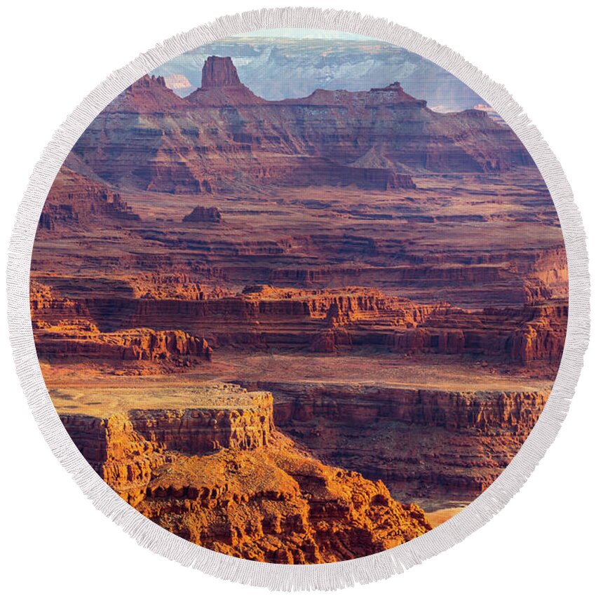 Landscape Round Beach Towel featuring the photograph Sunset at Dead Horse Point by Marc Crumpler
