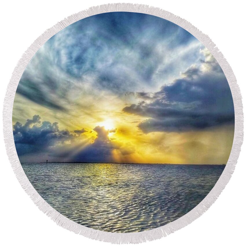 Sunset Round Beach Towel featuring the photograph Sunset Beauty by Claudia Zahnd-Prezioso