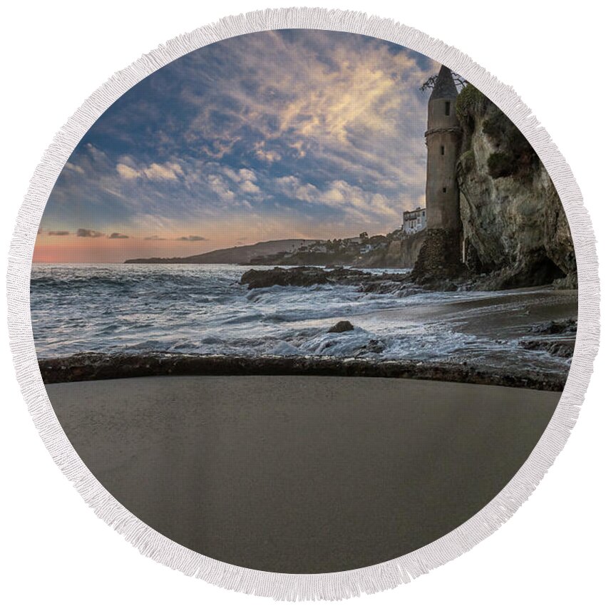 Beach Round Beach Towel featuring the photograph Surrounding the Sand by Aaron Burrows