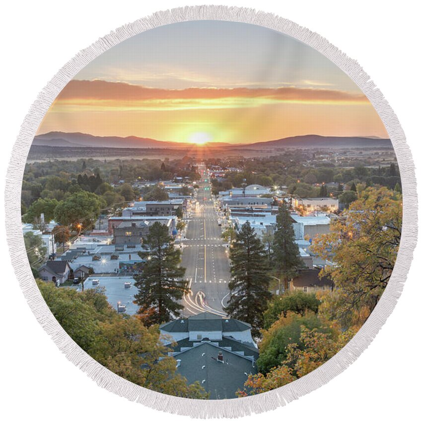 Susanville Round Beach Towel featuring the photograph Susanville Solstice 2022 by Randy Robbins