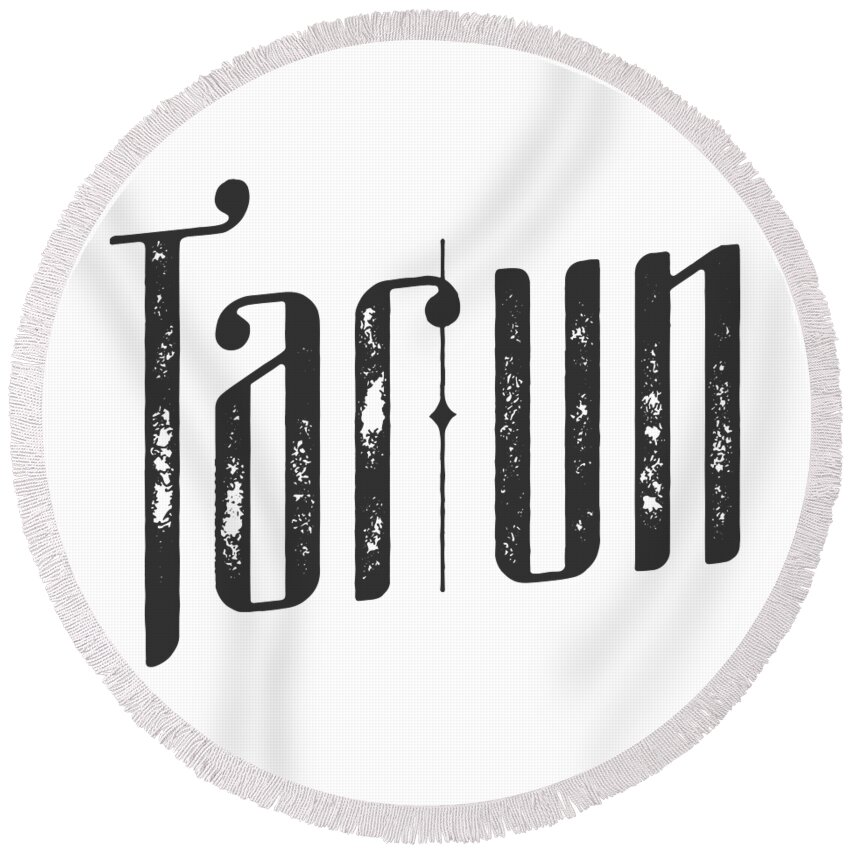 Tarun Round Beach Towel featuring the digital art Tarun by TintoDesigns