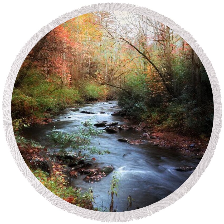 River Round Beach Towel featuring the photograph Tellico Lullabye by Rick Lipscomb