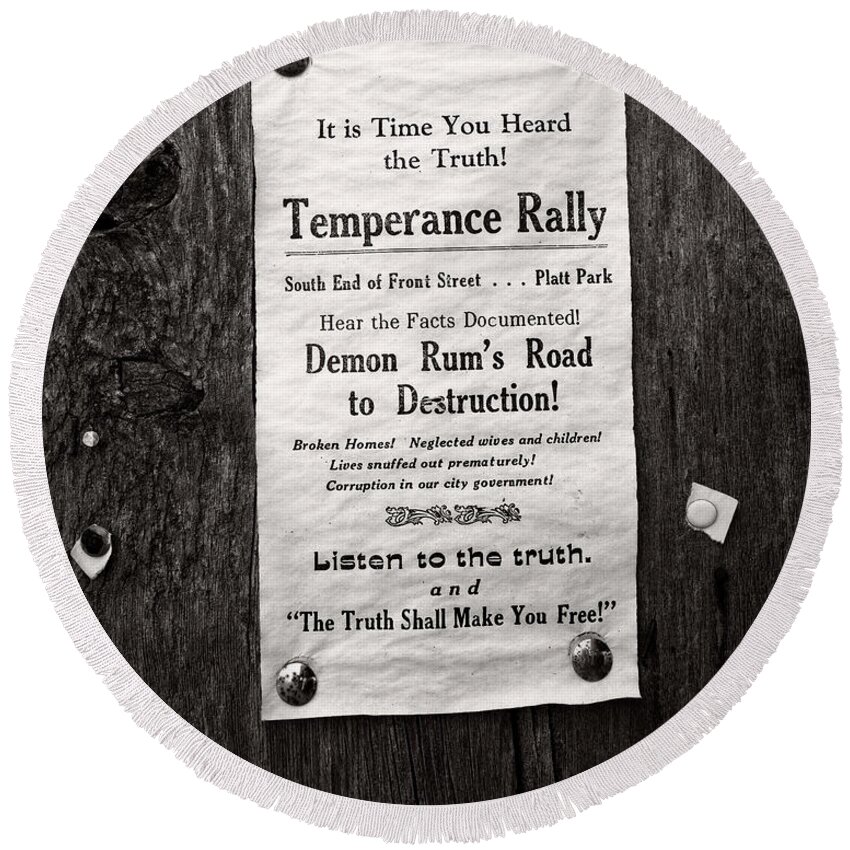 Places Round Beach Towel featuring the photograph Temperance Rally Poster by Jeff White