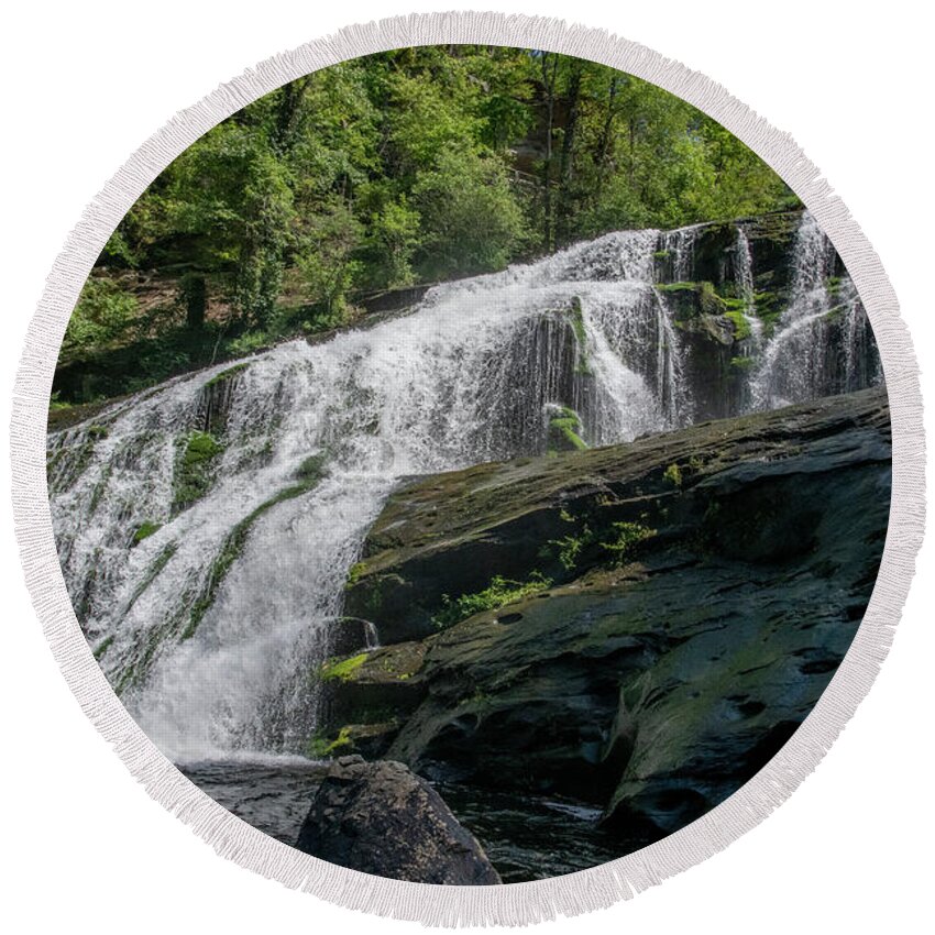 3685 Round Beach Towel featuring the photograph Tennessee Waterfall by FineArtRoyal Joshua Mimbs