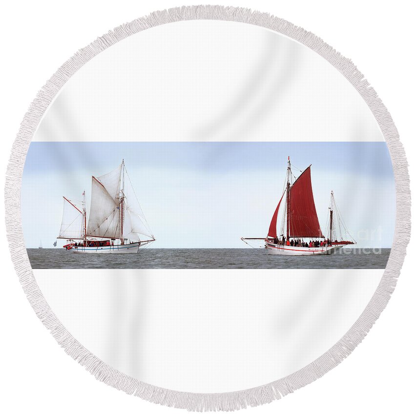 Artistic Round Beach Towel featuring the photograph The Arawak and the Belle Etoile by Frederic Bourrigaud