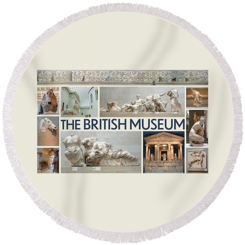British Museum Round Beach Towel featuring the photograph The British Museum Poster by Brian Watt