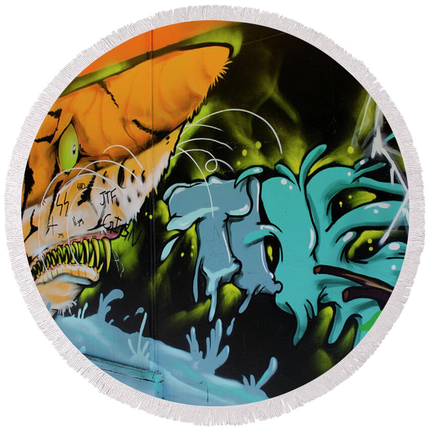 Photographic Art Round Beach Towel featuring the photograph The Colors Of Graffiti 2 by Bob Christopher