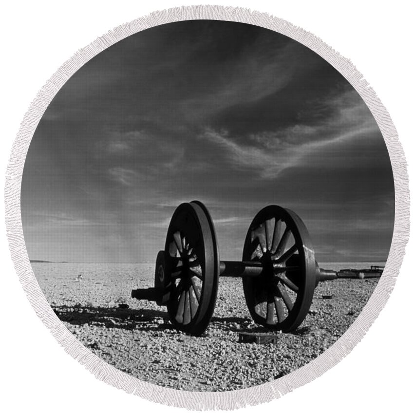 Wheel Round Beach Towel featuring the photograph The end of the line by James Brunker