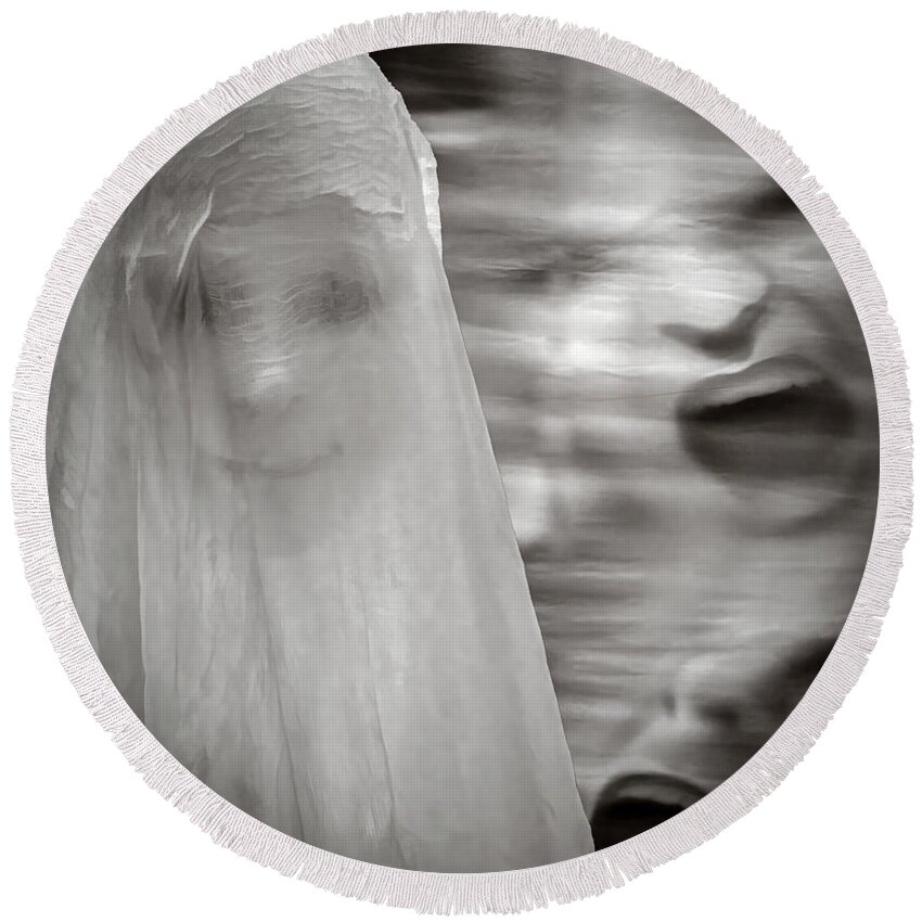 Halloween Round Beach Towel featuring the photograph The Ghosts by LeeAnn McLaneGoetz McLaneGoetzStudioLLCcom