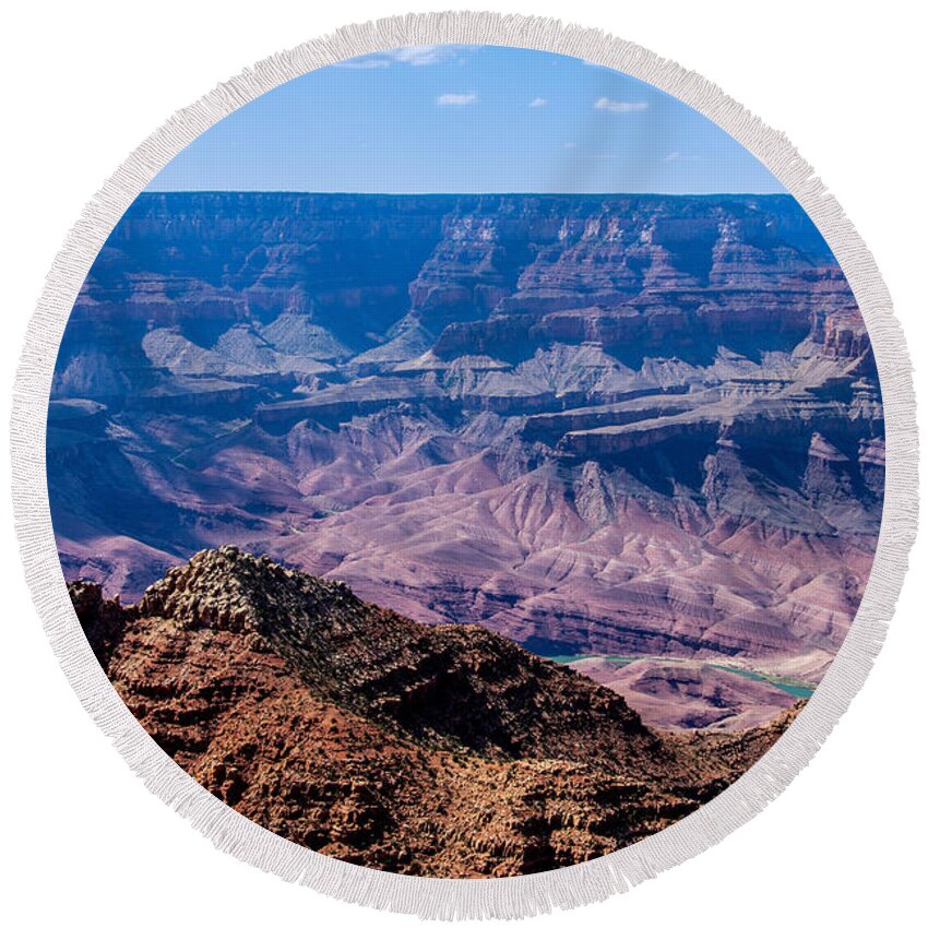 The Grand Canyon Arizona Round Beach Towel featuring the digital art The Grand Canyon Arizona by Tammy Keyes