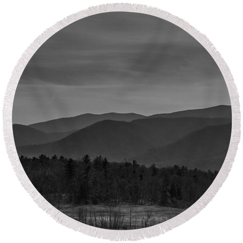 Landscape Round Beach Towel featuring the photograph The Mountains by Jamie Tyler