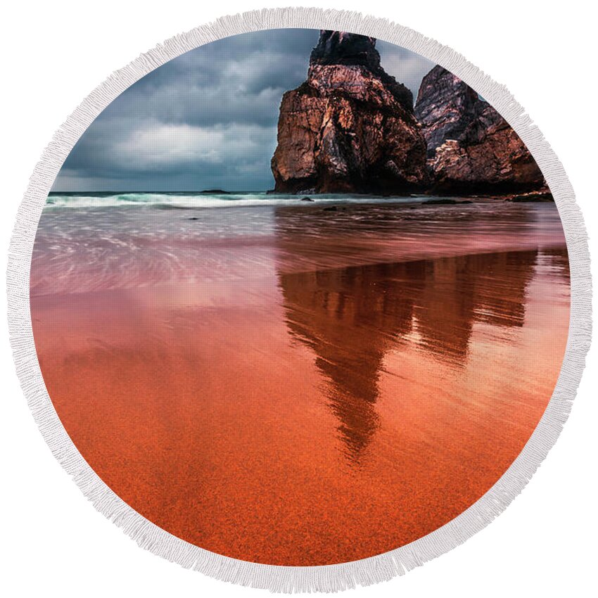 Portugal Round Beach Towel featuring the photograph The Needle by Evgeni Dinev