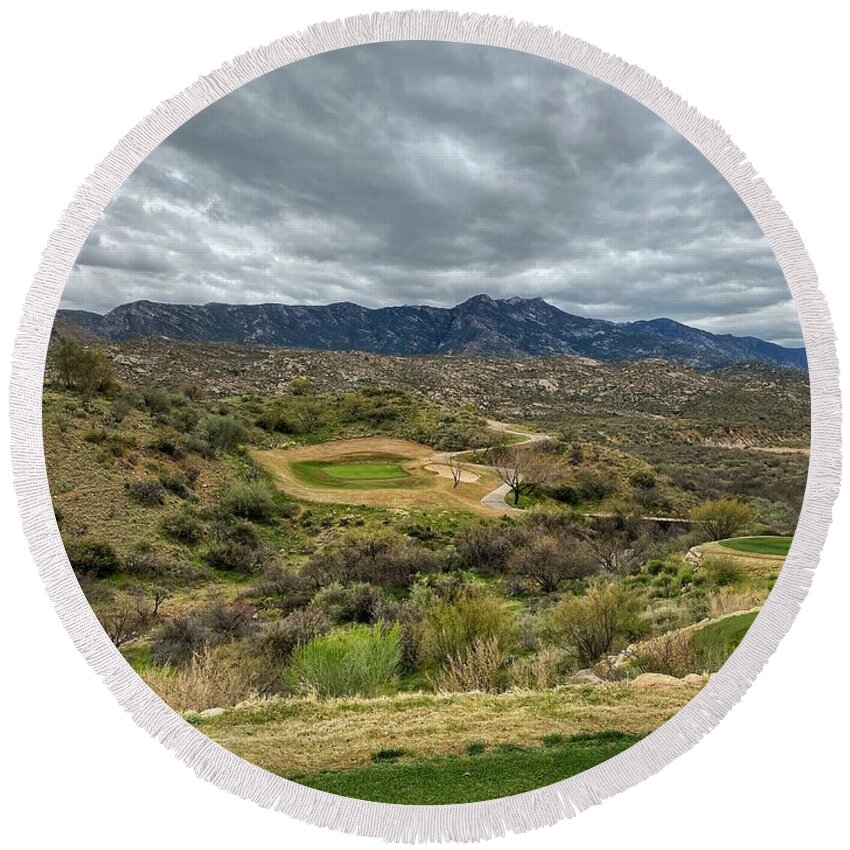 Golf Round Beach Towel featuring the photograph The Preserve - Tucson by Jerry Abbott