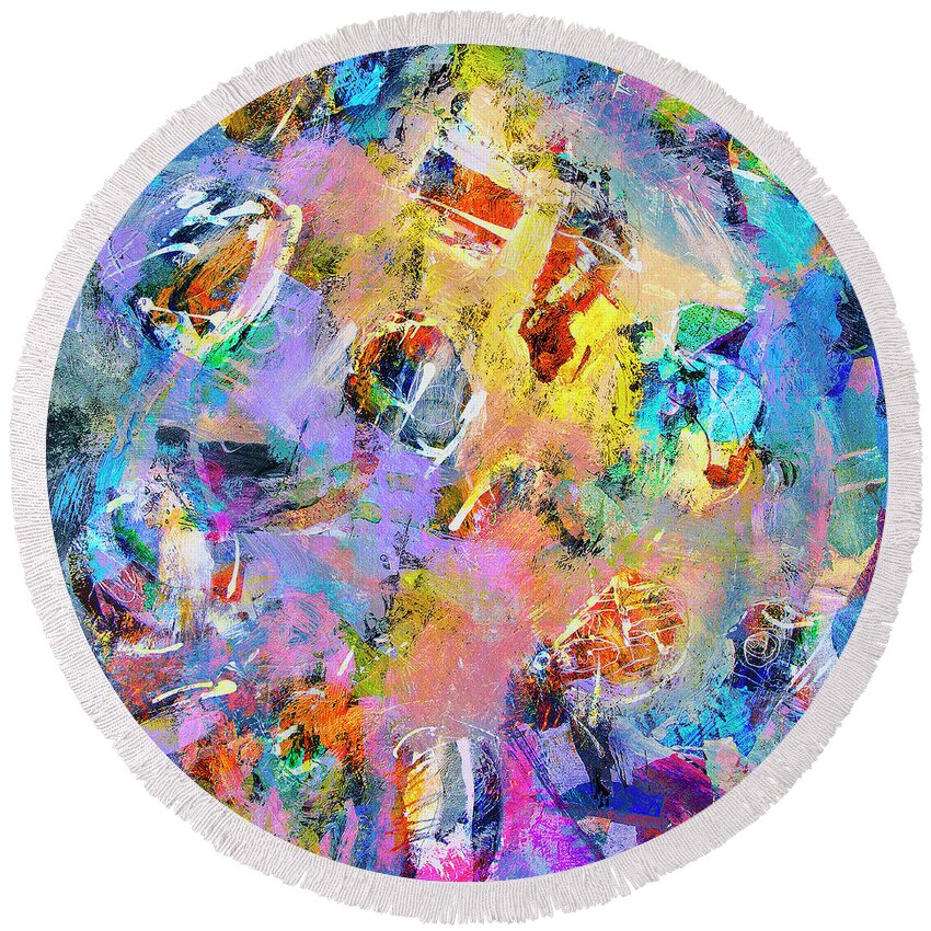 Quantum Field Round Beach Towel featuring the mixed media The Quantum Field by Dominic Piperata