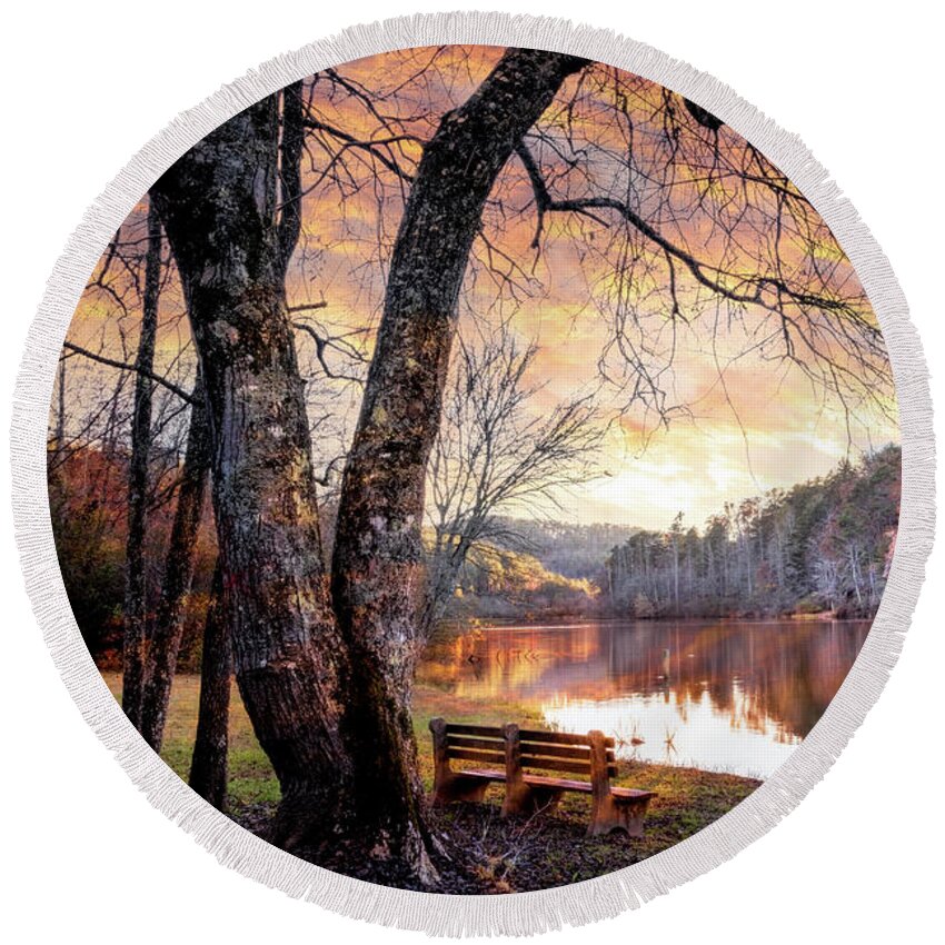 Carolina Round Beach Towel featuring the photograph The Quiet of Sunset by Debra and Dave Vanderlaan