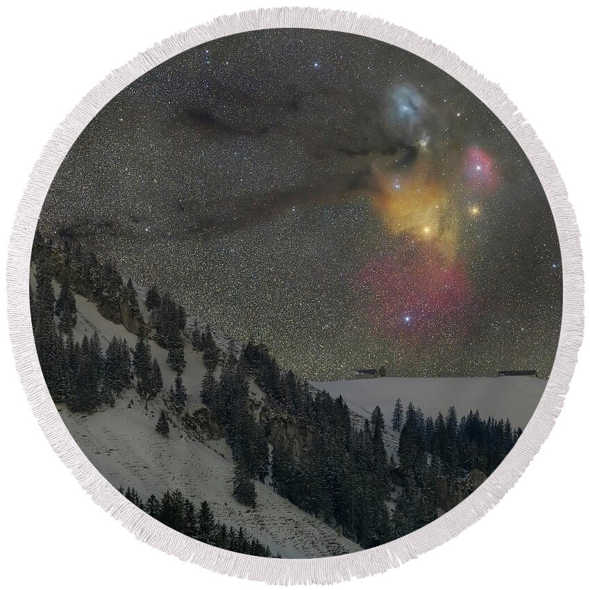 Rho Ophiuchi Round Beach Towel featuring the photograph The Story of Rho by Ralf Rohner