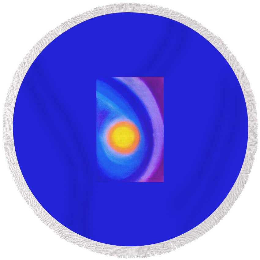 Sun Round Beach Towel featuring the painting The Sun by Micah Guenther