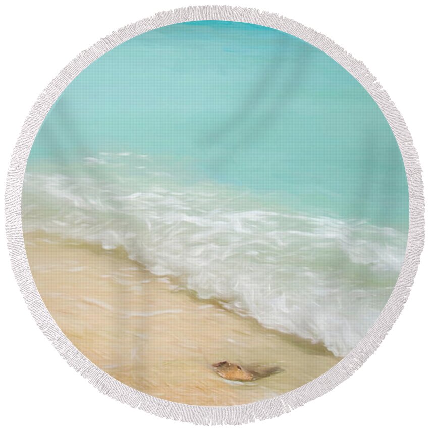 Ocean Round Beach Towel featuring the photograph The Tranquil Sea by Susan Hope Finley