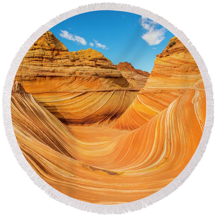 Slot Canyon Round Beach Towels