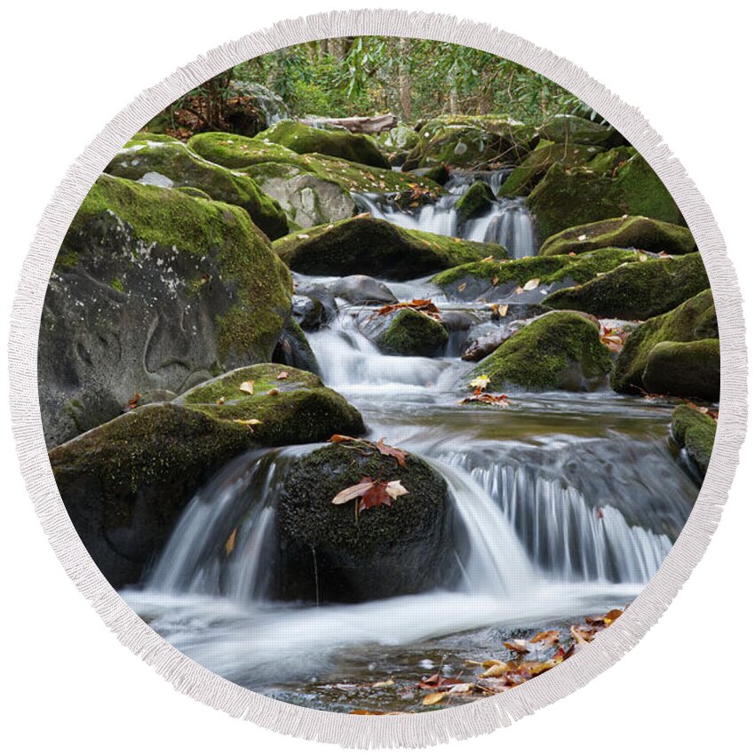 Smoky Mountains Round Beach Towel featuring the photograph Thunderhead Prong 29 by Phil Perkins