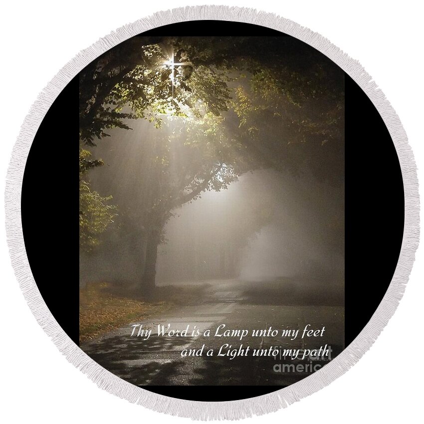Fog Round Beach Towel featuring the photograph Thy Word by Kimberly Furey