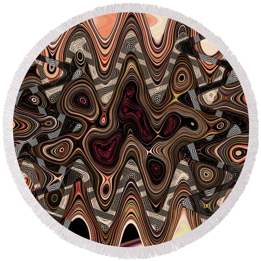 Tom Stanley Jamca Abstract #7783p3ab Round Beach Towel featuring the digital art Tom Stanley Jamca Abstract #7783p3ab by Tom Janca