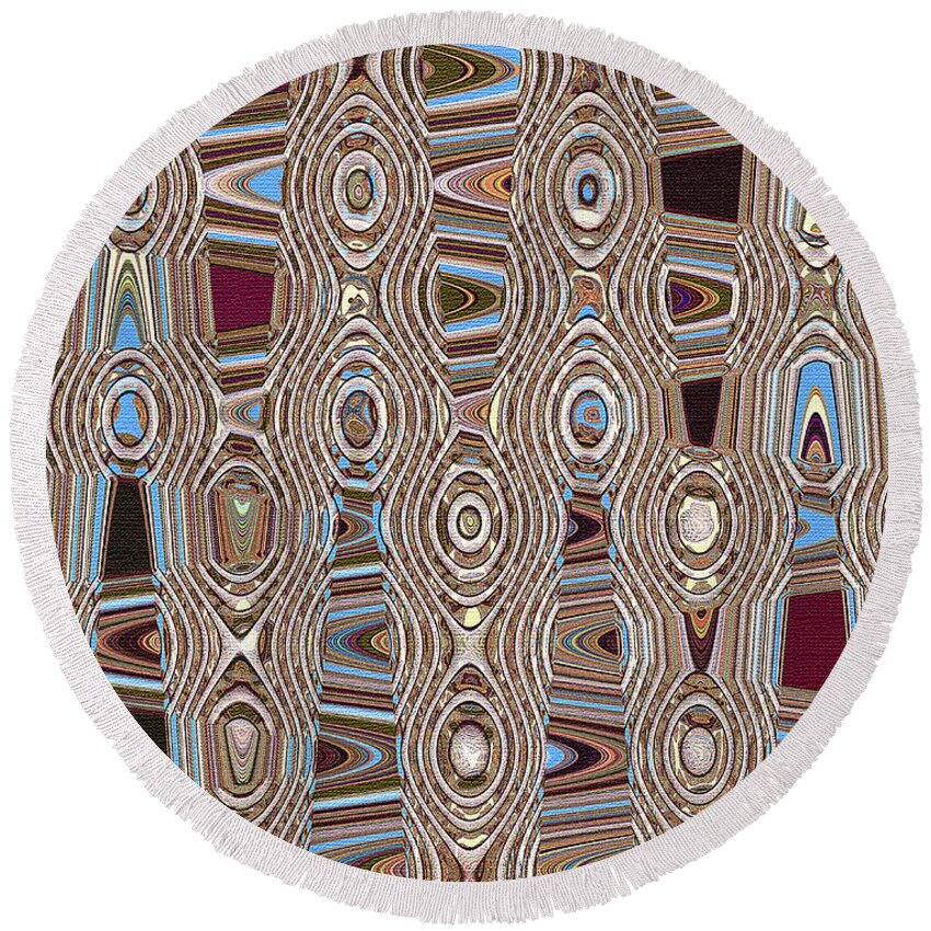 Tom Stanley Janca Abstract #5370p1awtb2 Round Beach Towel featuring the digital art Tom Stanley Janca Abstract #5370p1awtb2 by Tom Janca