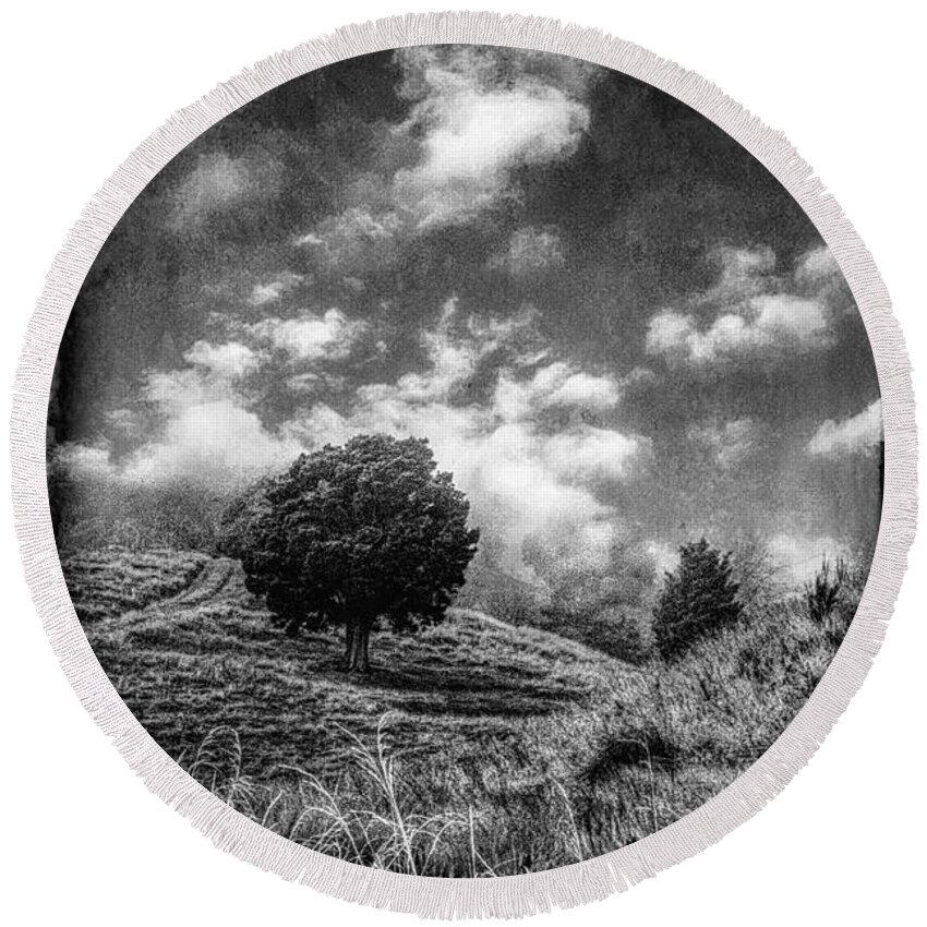 Tree Round Beach Towel featuring the photograph Tomorrow by Roseanne Jones