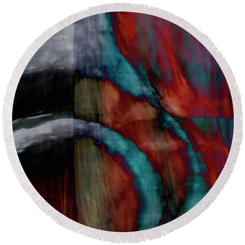 Totem Round Beach Towel featuring the photograph Eye of the Totem - Abstract 8 by Kathy Paynter
