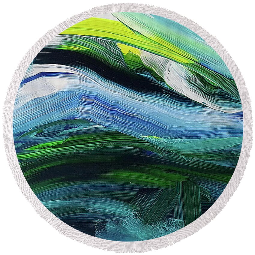  Round Beach Towel featuring the painting Tranquil by Martin Bush